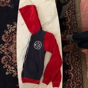 American Apparel Color Block Zip-Up Hoodie